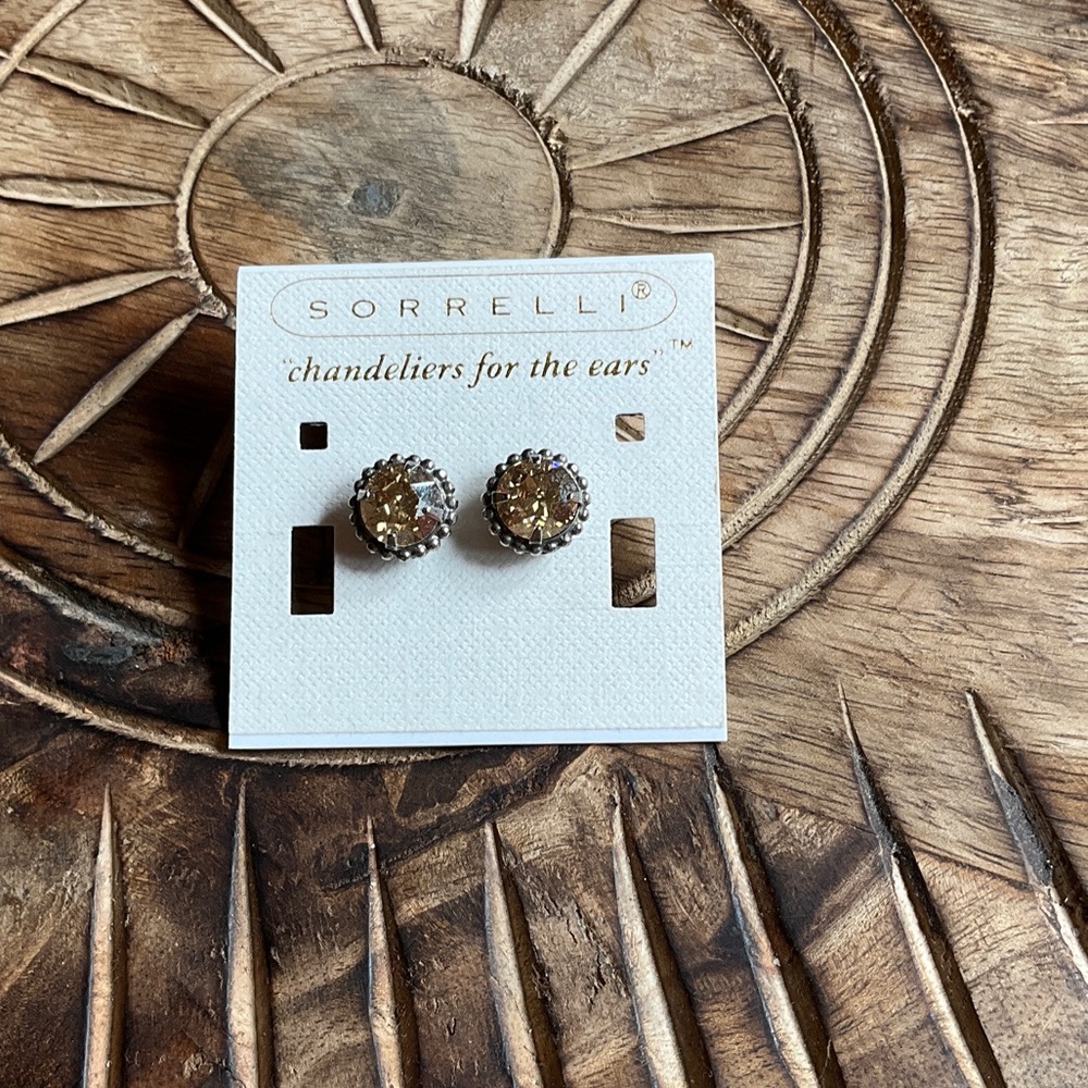 Sorrelli Gold Crystal Stud Earrings